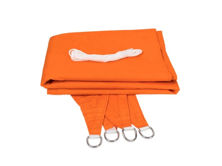 FLOORDIREKT Sonnensegel - Wasserabweisend - Dreieckig - für Garten, Terrasse und Balkon - Orange 3,6 x 3,6 x 5,1 m