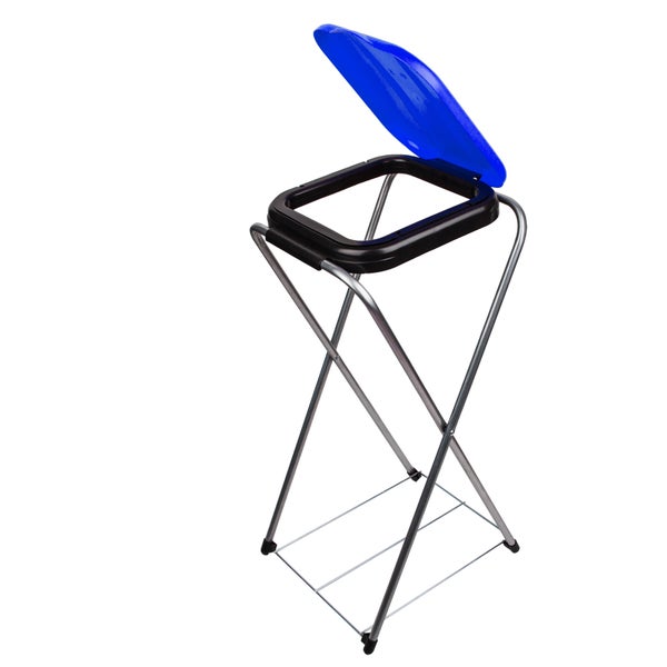 BigDean Müllsackständer EasyFix BLAU 120L - Müllbeutelhalter mit Gitterboden - Müllsackhalter Metall Mülltütenhalter Gelber Sack Ständer