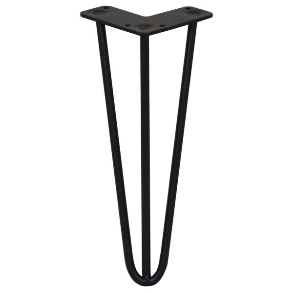 4 x 30.5cm Hairpin Tischbeine 3 Streben - 10mm - Schwarz