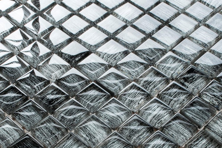 Glasmosaik auf Netz für Bad und Küche 30cm x 30cm  - Iron Earth