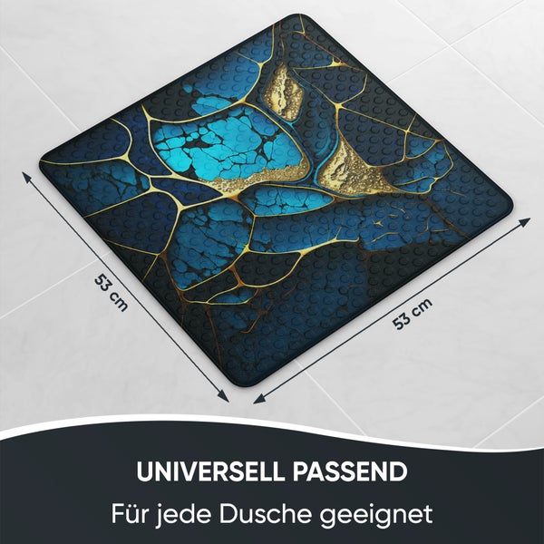 Quadratische Duschmatte, 53 Zentimeter Seitenlänge, mit abstraktem Muster