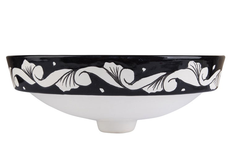 Aufsatzwaschbecken mit Blumenmuster