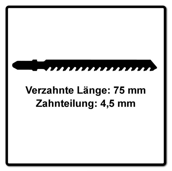Festool HM 75/4,5/5 Building Materials Abrasive Materials Stichsägeblatt 75 mm 5 Stk. ( 5x 204343 ) gips- und zementgebundene Span- und Faserplatten