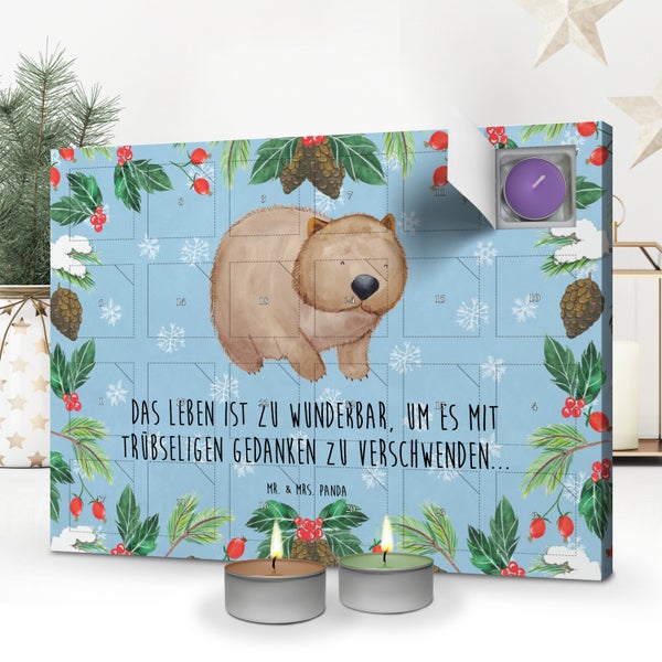 Mr. & Mrs. Panda Duftkerzen Adventskalender Wombat - Blau Pastell