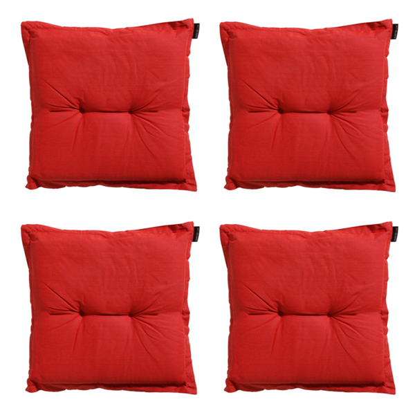 Sitzkissen Basic rot - Ca. 50x50 cm - 4er-Set
