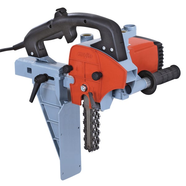 Mafell Kettenstemmer für präzise Aussparungen und Holzverbindungen mit ergonomischem Handgriff und einstellbarem Anschlag