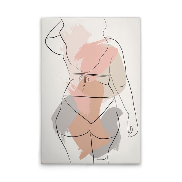 Illustration einer Frau in Bademode auf Leinwand