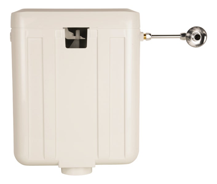 Calmwaters® Spülkasten mit 2-Mengen-Spülung, 3 - 3,5 & 6 - 7 Liter Spülmenge, Aufputzspülkasten WC schmal, Spülkasten in Weiß zur Aufputz-Montage, mit Zwei Mengen Technik, 29HB2732
