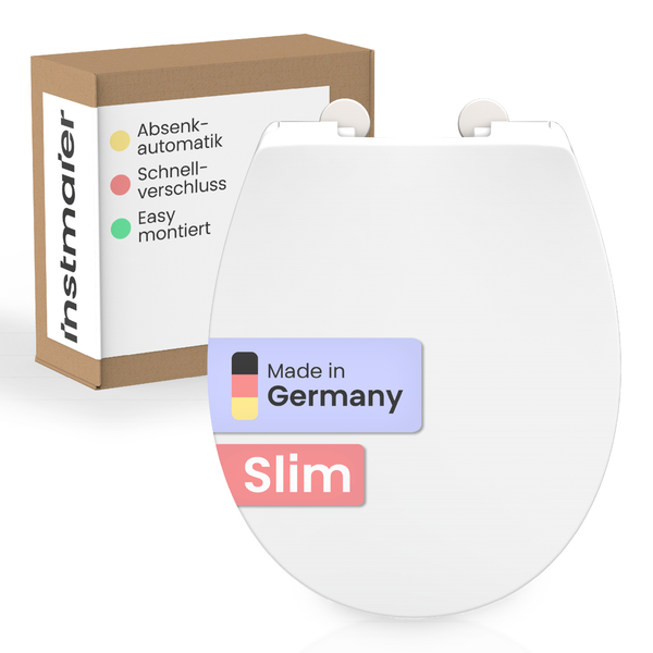 Instmaier Toilettensitz mit Absenkautomatik und Schnellverschluss in Verpackung