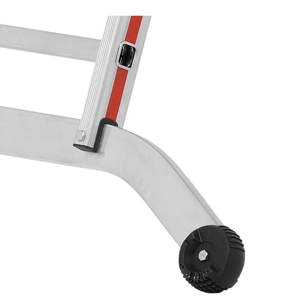 Detailaufnahme eines Aluminium Leiters mit Gummifuß