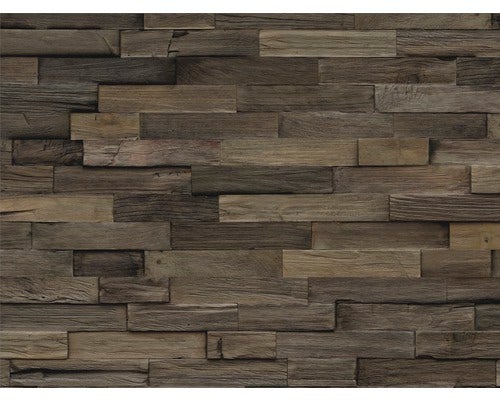 Holzverblender Teak Reclaimed Charred 20x50 cm