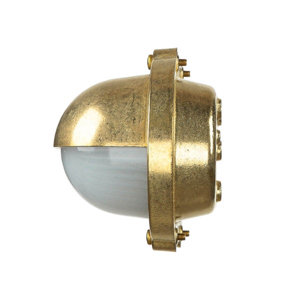Messing-Wandleuchte mit Glasabdeckung