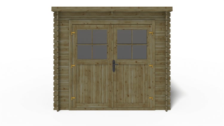 Holzgartenhaus mit Doppeltür und Fenster