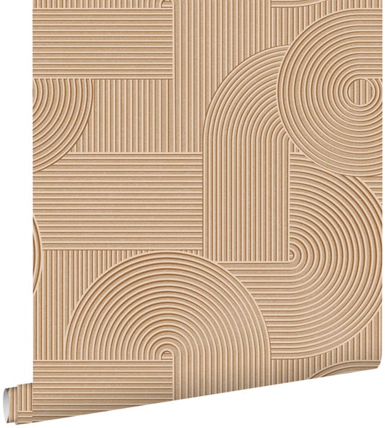 ESTAhome Tapete 3D-Muster Terrakotta - 50 x 900 cm - 139646