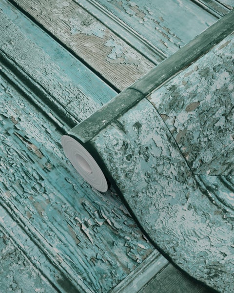 Tapetenrolle mit Holzplankenoptik