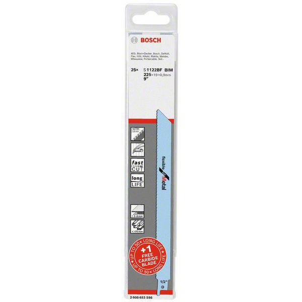 Bosch Säbelsägeblatt-Set: S 1122 BF + 1 EXPERT S 1155 HHM , 25-tlg. - 2608653598