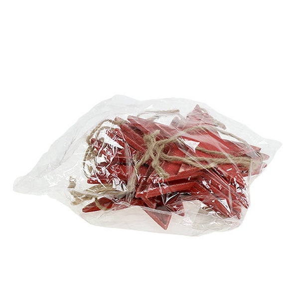 Verpackung rote Holzsterne mit Kordel zur Dekoration