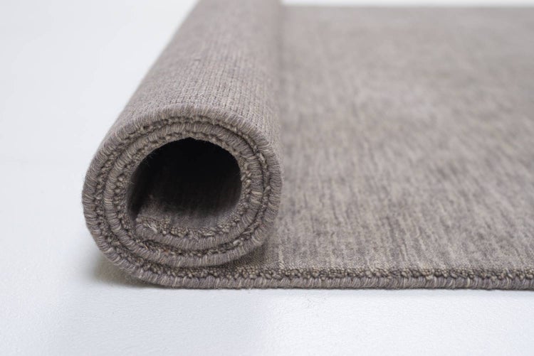 Wollteppich Luxus Designerteppich moderner uni Teppich aus reiner Schurwolle Grau 195x250 cm