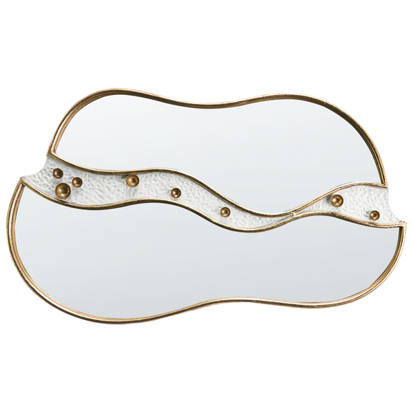 Dekorativer Spiegel mit goldenem Rahmen und ornamentalen Verzierungen