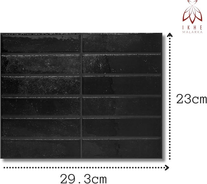 3D Wandpaneel aus Kunststoff in Steinoptik Schwarz – selbstklebend, wasserdicht, 23 × 29 cm (0,065 m²) – Modell YJC0262