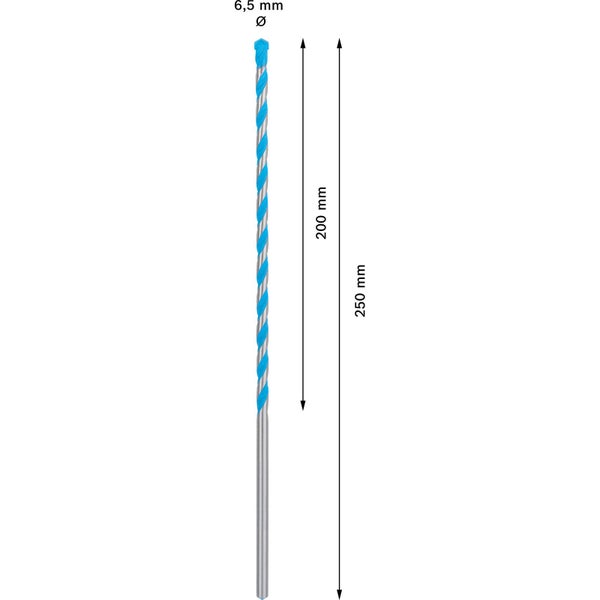 6,5 mm Steinbohrer, 200 mm Spindellänge, 250 mm Gesamtlänge