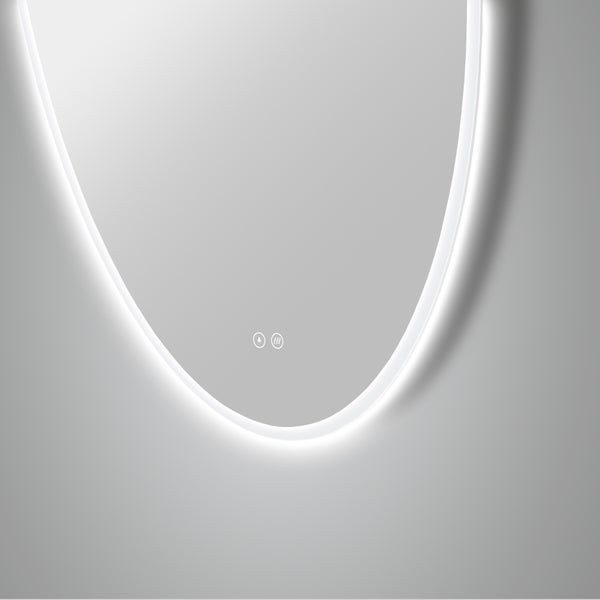 Ovaler Badezimmerspiegel mit LED Beleuchtung und Antibeschlagfunktion