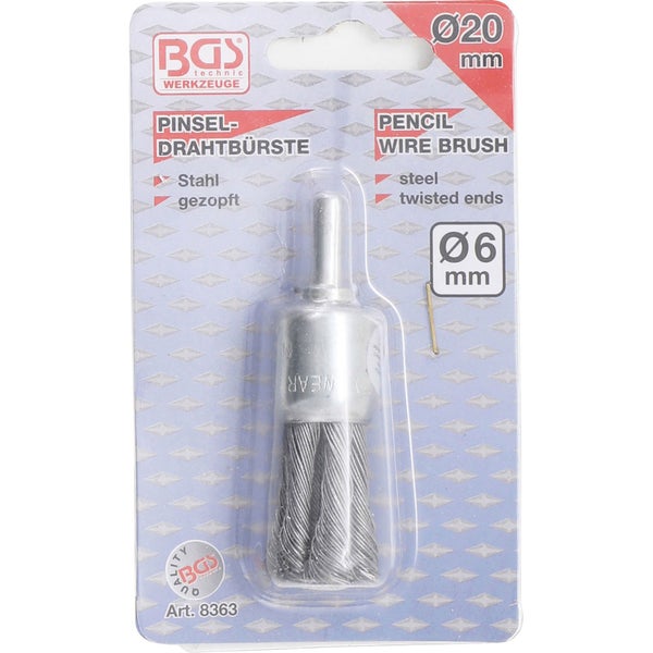 BGS Pinsel-Drahtbürste 20 mm - 8363