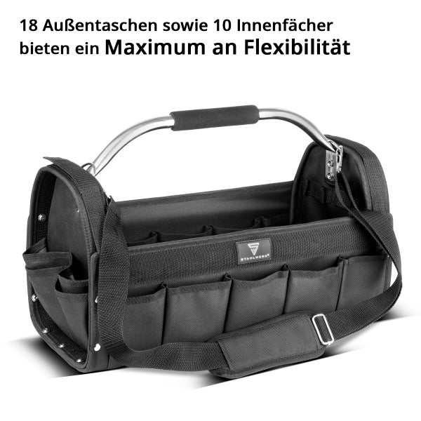 Werkzeugtasche mit Tragegriff und Schultergurt