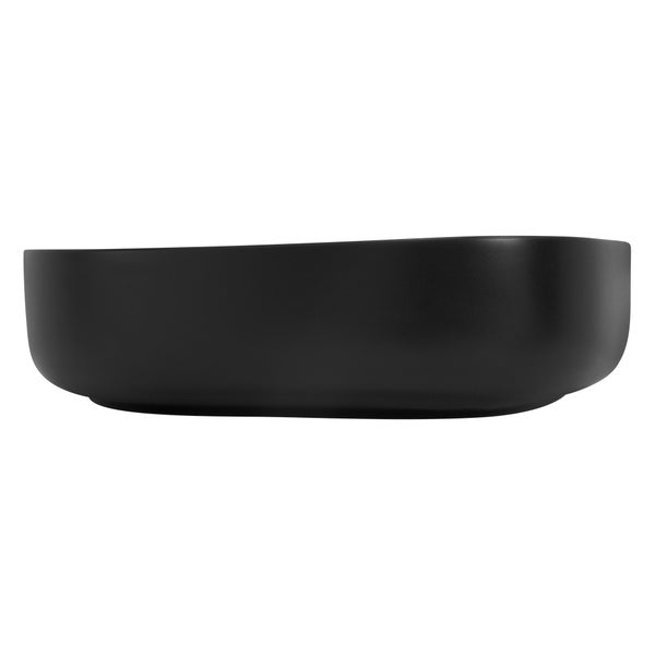 ML-Design Waschbecken aus Keramik in Schwarz matt 55 x 42 x 14 cm, Oval, Moderne Aufsatzwaschbecken, Design Waschtisch Aufsatz-Waschschale Waschplatz Handwaschbecken, für das Badezimmer / Gäste-WC
