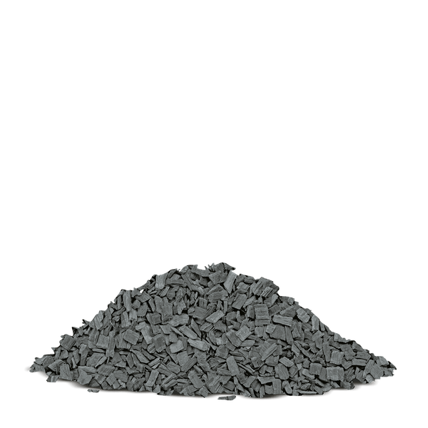 Holzhackschnitzel auf einem Haufen