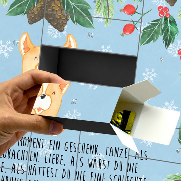 Mr. & Mrs. Panda Befüllbarer Adventskalender Corgie - Blau Pastell