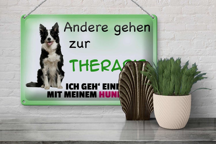 Blechschild Spruch 30x20cm ich geh' mit meinem Hund Gassi