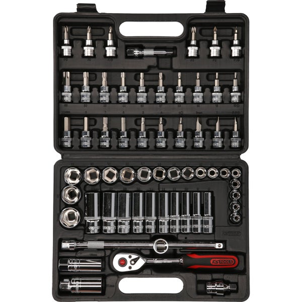 Steckschlüsselsatz im schwarzen Werkzeugkoffer