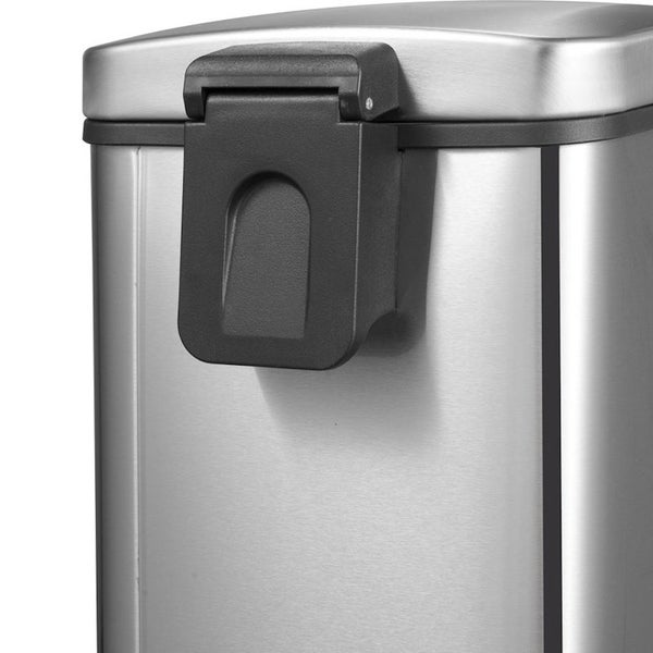 PROREGAL Rechteckiger Treteimer Aus Gebürstetem Edelstahl 8 Liter HxBxT 33,5 x 17,8 x 33,2 cm Silber