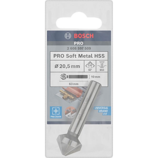 Bosch PRO Soft Metal HSS Kegelsenker 20,5 x 63 mm M10 - 2608597509