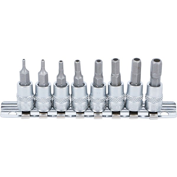 BGS Bit-Einsatz-Satz Antrieb Innenvierkant 6,3 mm (1/4) Innensechskant mit Bohrung 2 - 7 mm 8tlg. - 5156