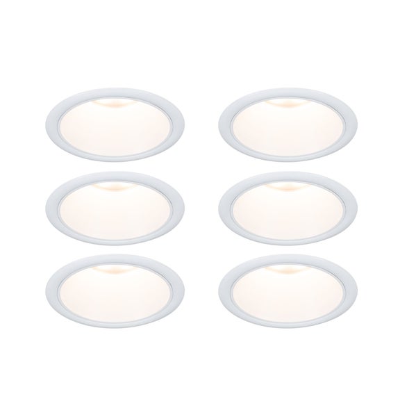 Set LED Einbauleuchte Cole Coin 6er-Set IP44 88mm Coin 6x6W 6x470lm 230V dimmbar 2700K Weiß matt