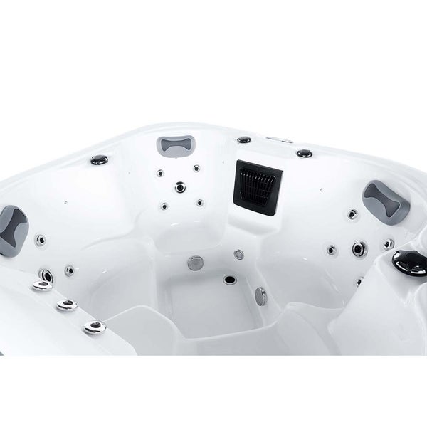 Home Deluxe - Outdoor Whirlpool - SEA STAR PURE - Maße 180 x 160 x 79 cm - Inkl. Heizung, 19 Massagedüsen und 15 Lichtquellen I Außen Whirlpool Spa für 4 Personen