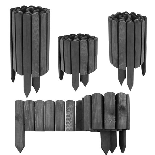 Verschiedene Rasenkanten aus Holz