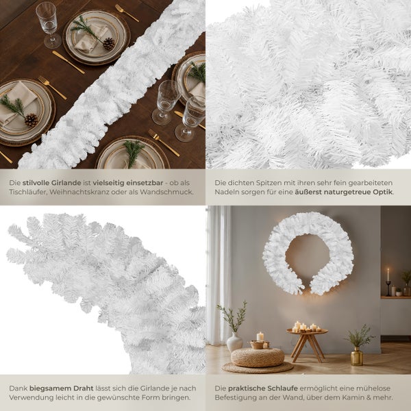 Dekorative Girlande aus Kunststoff, vielseitig einsetzbar als Tischdekoration, Adventskranz oder Wandschmuck