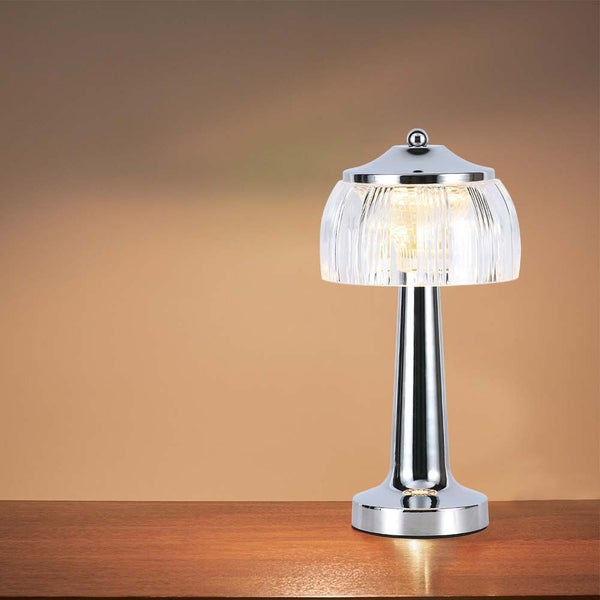 V-TAC VT-1048-C - Wiederaufladbare Tischlampen - Chrom - IP20 - 1W - 55 Lumen - 3IN1