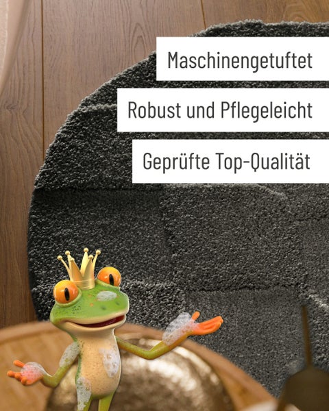 Gerollte Badematte aus grauem, weichem und strukturiertem Material.