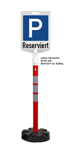 Hinweisschild Kunststoff Gewinde UvV-Flexipfosten, ECO Leitkegel, Kettenpfosten / Dreieck