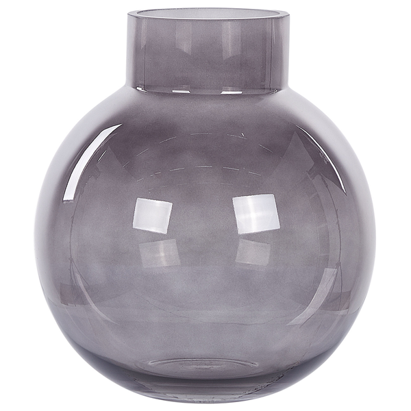 Blumenvase POLYDROSOS Glas 22 cm Grau