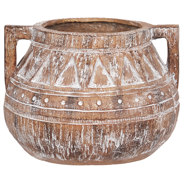 Dekorative Vase mit zwei Griffen und geometrischen Mustern