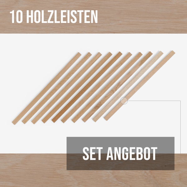 Zehn Holzleisten als Set Angebot