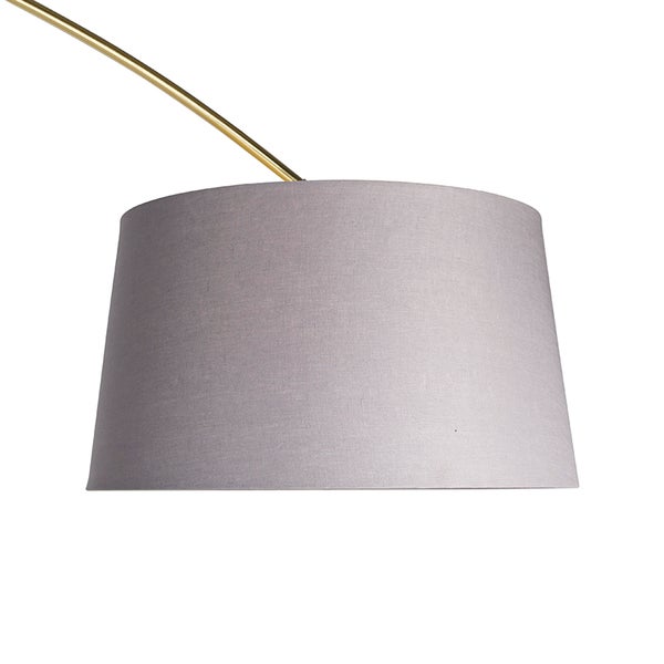 Lampenschirm aus Stoff mit goldfarbenem Metallarm