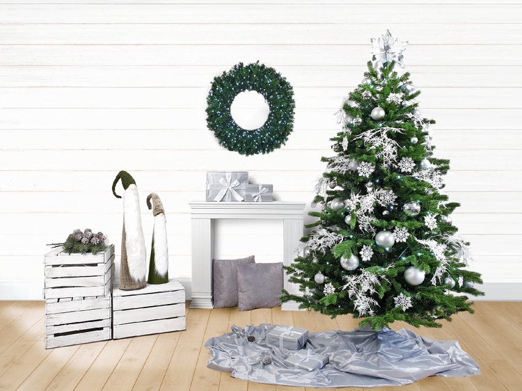 LAALU Weihnachtskranz künstlich undekoriert grün DELUXE Bernard 60 cm zum Tisch und Aufhängen