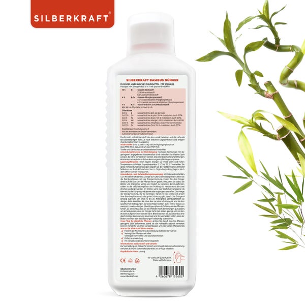 SILBERKRAFT Bambus Bio-Dünger – 1 Liter