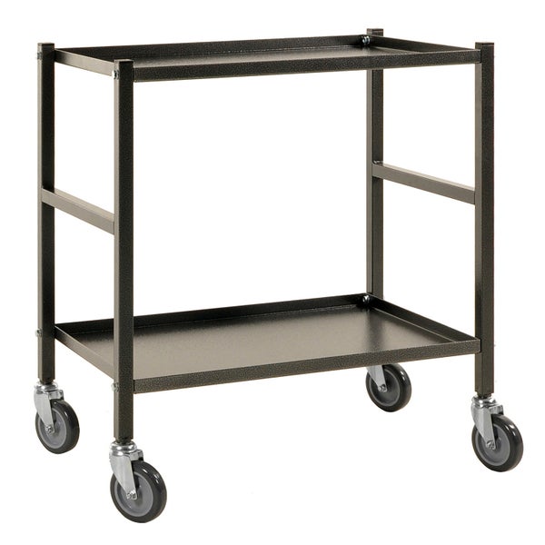 Servierwagen mit zwei Ablageflächen und Rollen
